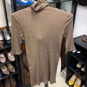 Michael Stars Brown Stretch Turtleneck - Sz 1 Size Fits Most